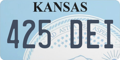 KS license plate 425DEI