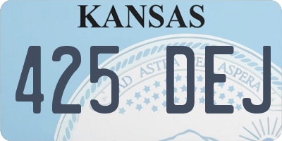 KS license plate 425DEJ