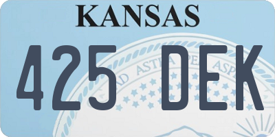 KS license plate 425DEK