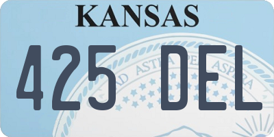 KS license plate 425DEL