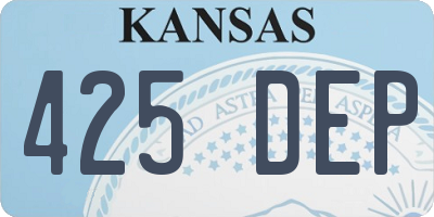 KS license plate 425DEP