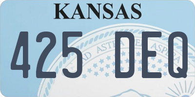 KS license plate 425DEQ