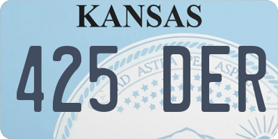 KS license plate 425DER