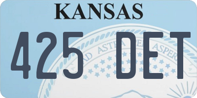 KS license plate 425DET