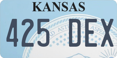 KS license plate 425DEX