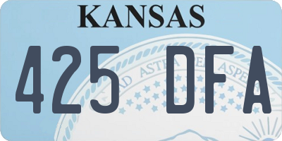 KS license plate 425DFA
