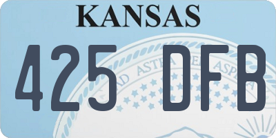 KS license plate 425DFB