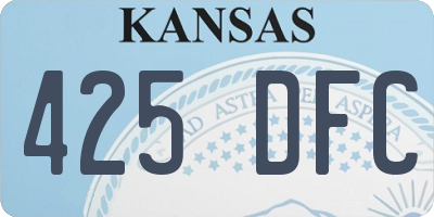 KS license plate 425DFC