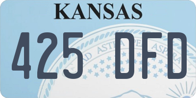 KS license plate 425DFD
