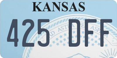 KS license plate 425DFF