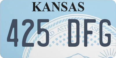KS license plate 425DFG