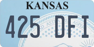 KS license plate 425DFI