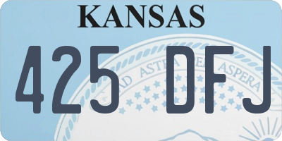 KS license plate 425DFJ