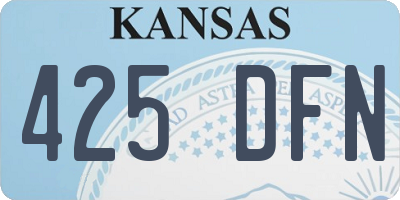 KS license plate 425DFN