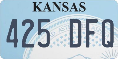 KS license plate 425DFQ