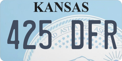 KS license plate 425DFR