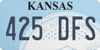 KS license plate 425DFS
