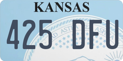 KS license plate 425DFU