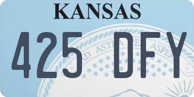 KS license plate 425DFY