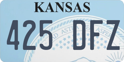 KS license plate 425DFZ