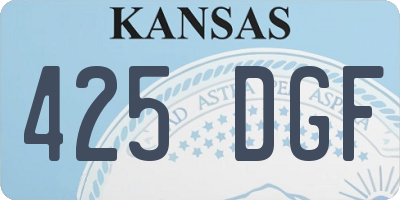 KS license plate 425DGF