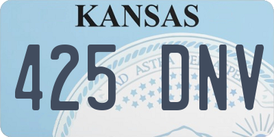 KS license plate 425DNV