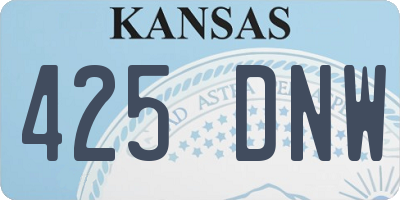 KS license plate 425DNW