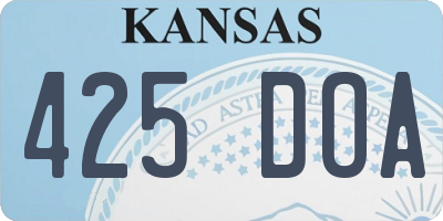 KS license plate 425DOA