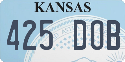 KS license plate 425DOB