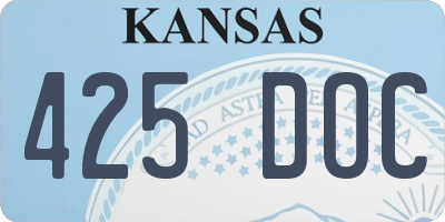 KS license plate 425DOC