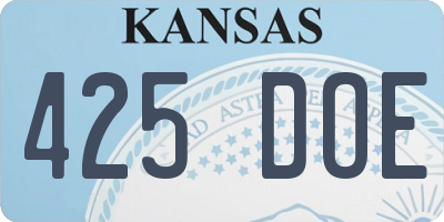 KS license plate 425DOE