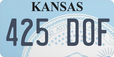 KS license plate 425DOF