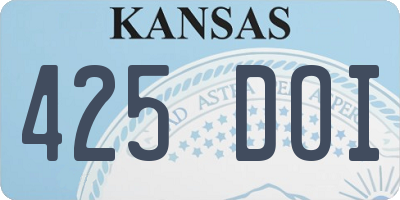 KS license plate 425DOI