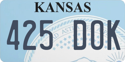 KS license plate 425DOK