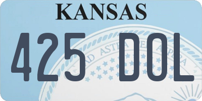KS license plate 425DOL