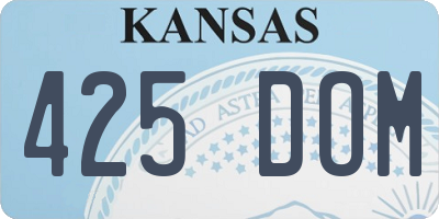 KS license plate 425DOM