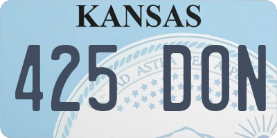 KS license plate 425DON