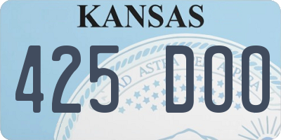 KS license plate 425DOO