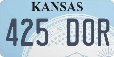 KS license plate 425DOR