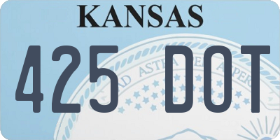 KS license plate 425DOT