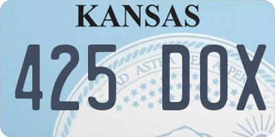 KS license plate 425DOX