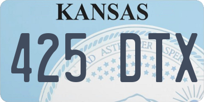 KS license plate 425DTX