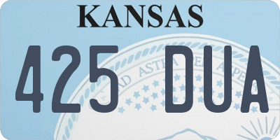 KS license plate 425DUA