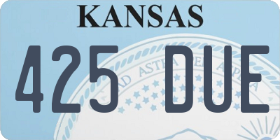 KS license plate 425DUE