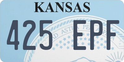 KS license plate 425EPF