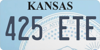 KS license plate 425ETE