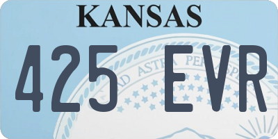 KS license plate 425EVR
