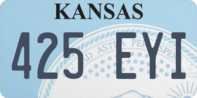 KS license plate 425EYI