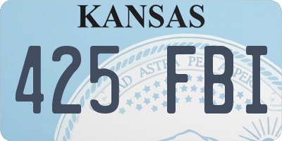 KS license plate 425FBI