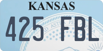 KS license plate 425FBL